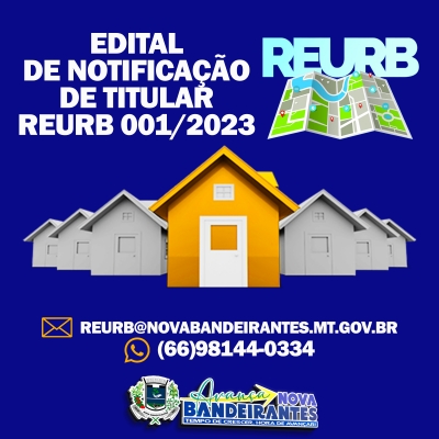 EDITAL DE NOTIFICAÇÃO DE TITULAR REURB 001/2023